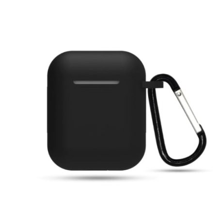 Husa silicon pentru casti Apple AirPods 1 2, Negru