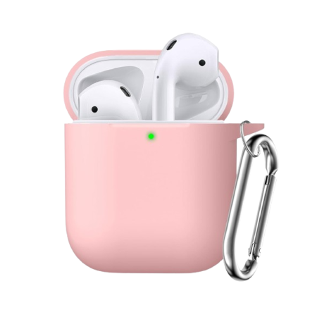Husa silicon pentru casti Apple AirPods 1 2, Roz